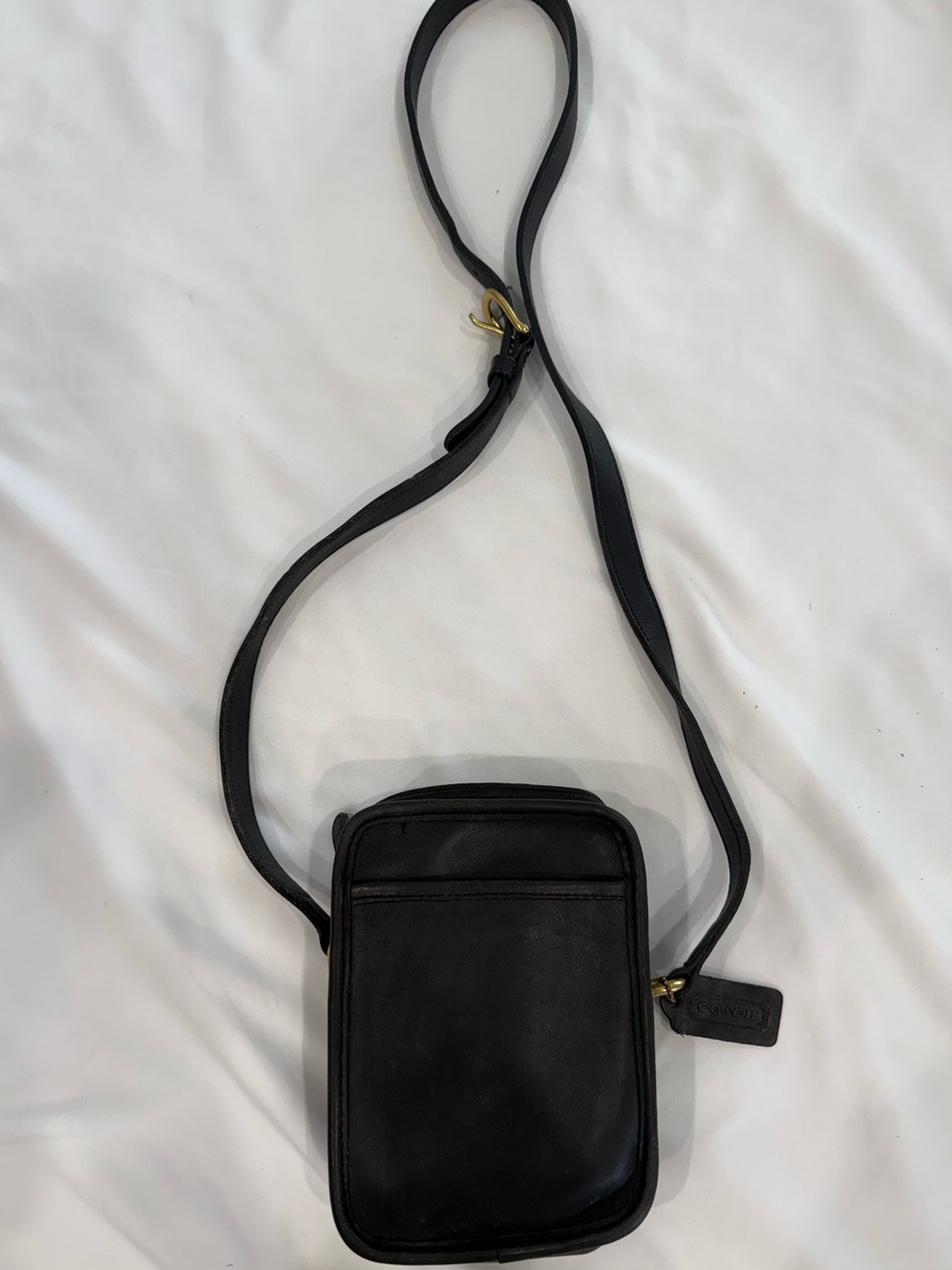 COACH VTG Kit Black Leather Crossbody 9973 # Style Camera Bag Zip Closure. - Picture 2 of 8